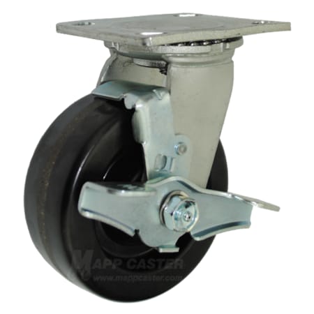 Mapp Caster 5"X2" Phenolic Wheel Swivel Caster W/ Top Lock Brake - 1,000 Lbs Cap 146DURB520SB